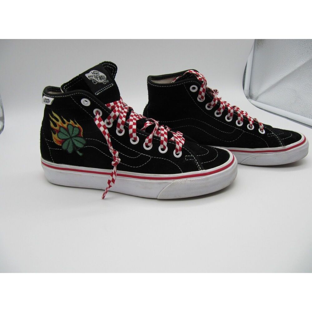Vans Sk8-Hi Flaming Dice Flaming Four Leaf Clover US Size Mens 5 Womens 6.5
